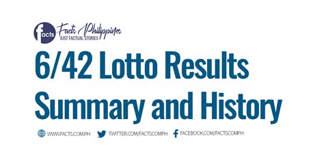 642 lotto result history|6/42 Lotto Result Summary and History .